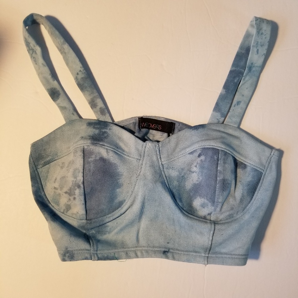 NWOT Weavers Cotton Stretch Blue Bralette Top
